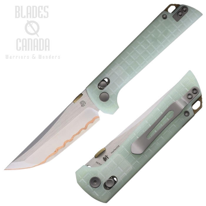North Mountain Blade Chop 2 Crossbar Lock Knife, Copper-Clad Blade, G10 Jade Frag, 2418-JD-G-5 (image for) North Mountain Blade Chop 2 Crossbar Lock Knife, Copper-Clad Blade, G10 Jade Frag, 2418-JD-G-5