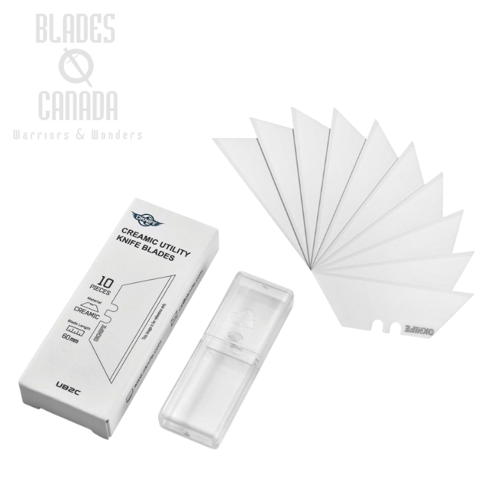 Oknife Ceramic Zirconium Utility Blades, 10 Pack, UB2C WHITE (image for) Oknife Ceramic Zirconium Utility Blades, 10 Pack, UB2C WHITE