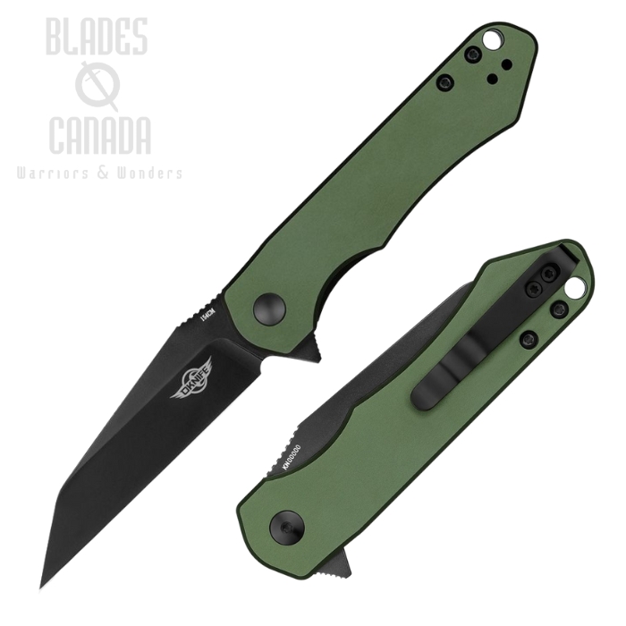 Olight Freeze Flipper Folding Knife, 154CM Black, Aluminum OD Green, OLTFREEZEODG