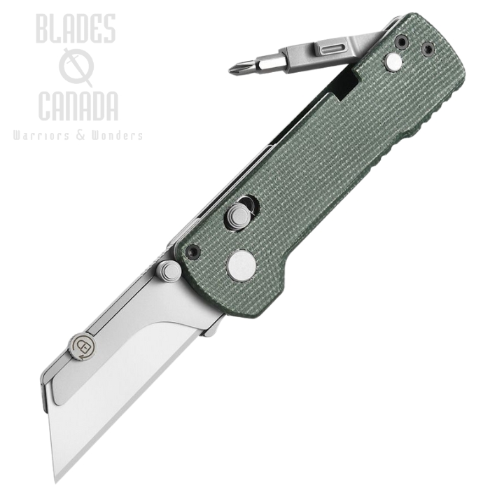 Olight Oknife Otacle U1 Pro Rail Lock Folding Knife, SK5 Carbon, Micarta Green, Replaceable Blades, OKNU1PROGM Olight Oknife Otacle U1 Pro Rail Lock Folding Knife, SK5 Carbon, Micarta Green, Replaceable Blades, OKNU1PROGM