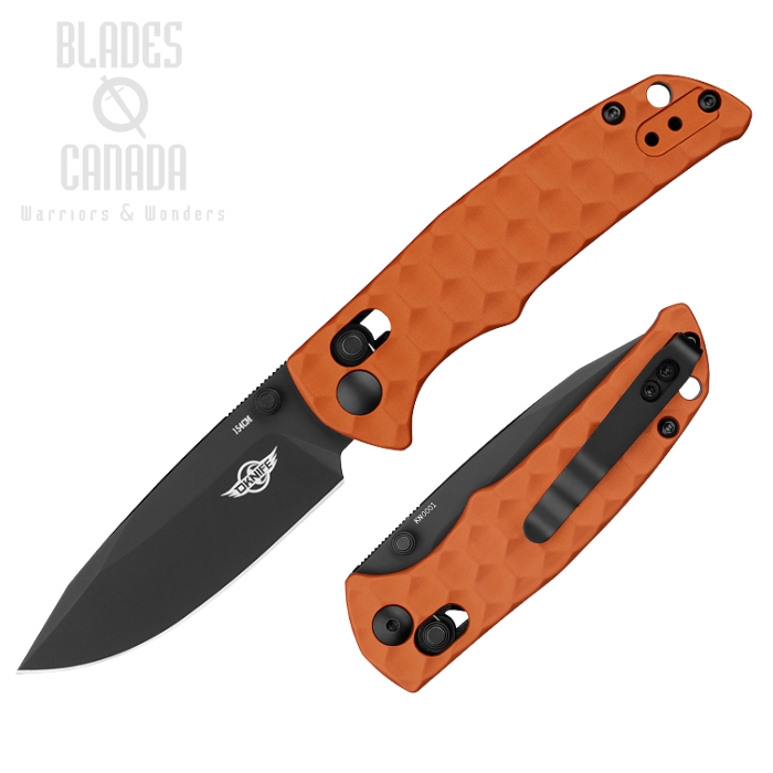 Olight Rubato 3 Rail Lock Folding Knife, 154CM Black, Aluminum Orange, RUBATO3OG