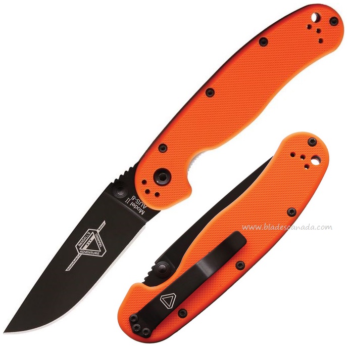OKC Rat 2 Folding Knife, AUS8, Orange/Black, 8861OR