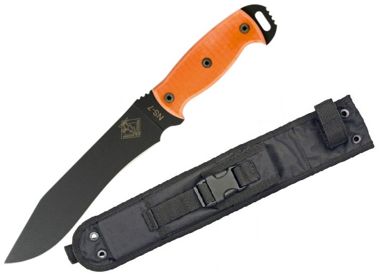 OKC Night Stalker 7 Fixed Blade Knife, 1095HC Black, G10 Orange, 9421OM (image for) OKC Night Stalker 7 Fixed Blade Knife, 1095HC Black, G10 Orange, 9421OM