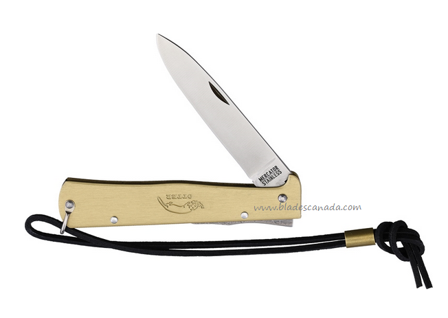 OTTER-Messer Mercator Folding Knife 3.5 Stainless Blade Brushed Steel  Handle
