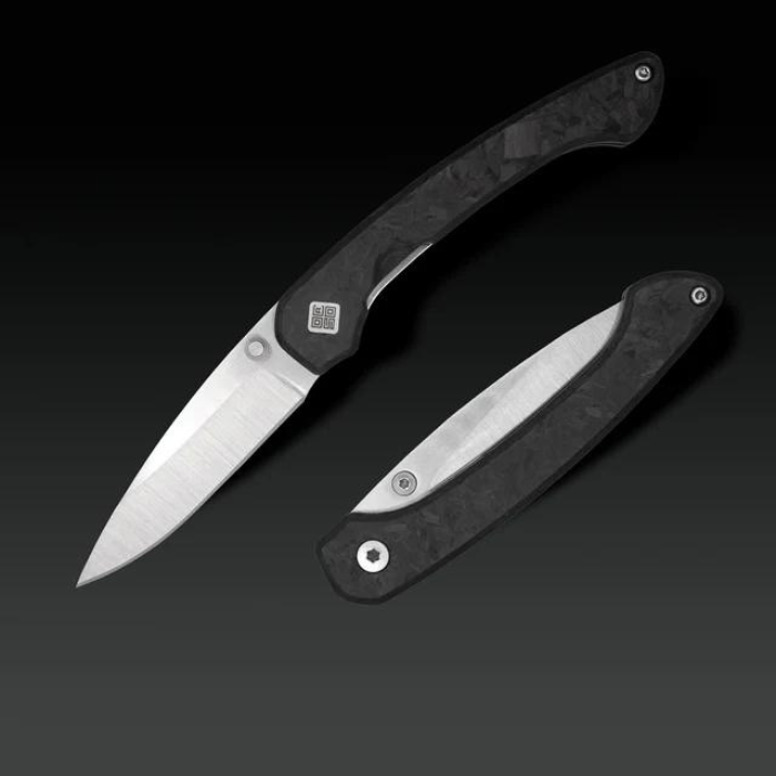 Ocaso Mini Seaton Folding Knife, VG10 Satin, Carbon Fiber, 42CMS