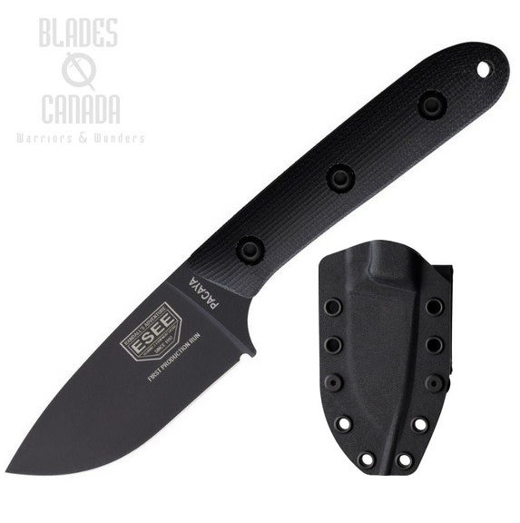 Esee Pacaya Fixed Blade Knife, CPM 3V Black, Micarta Black, PACAYA3V-B (image for) Esee Pacaya Fixed Blade Knife, CPM 3V Black, Micarta Black, PACAYA3V-B