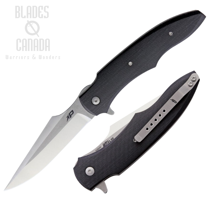 Patriot Bladewerx Lincoln Flipper Folding Knife, S35VN Satin/SW, G10 Black, PB950B