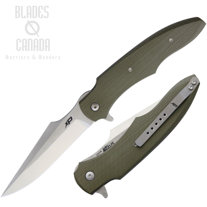 Patriot Bladewerx Lincoln Flipper Folding Knife, S35VN Satin/SW, G10 OD Green, PB950OD