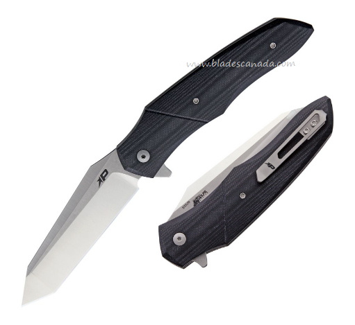 Patriot Bladewerx Ambassador Flipper Folding Knife, S35VN Satin/SW, G10 Black, PB970B