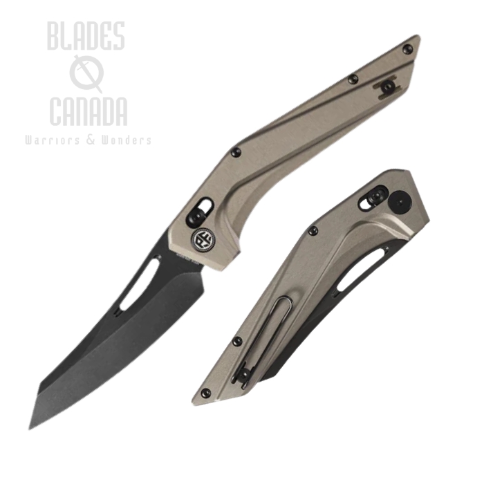 Petrified Fish Frigate Crossbar Lock Folding Knife, CPM S35VN Black SW, Aluminum Bronze Gray, PFP15BGADW (image for) Petrified Fish Frigate Crossbar Lock Folding Knife, CPM S35VN Black SW, Aluminum Bronze Gray, PFP15BGADW