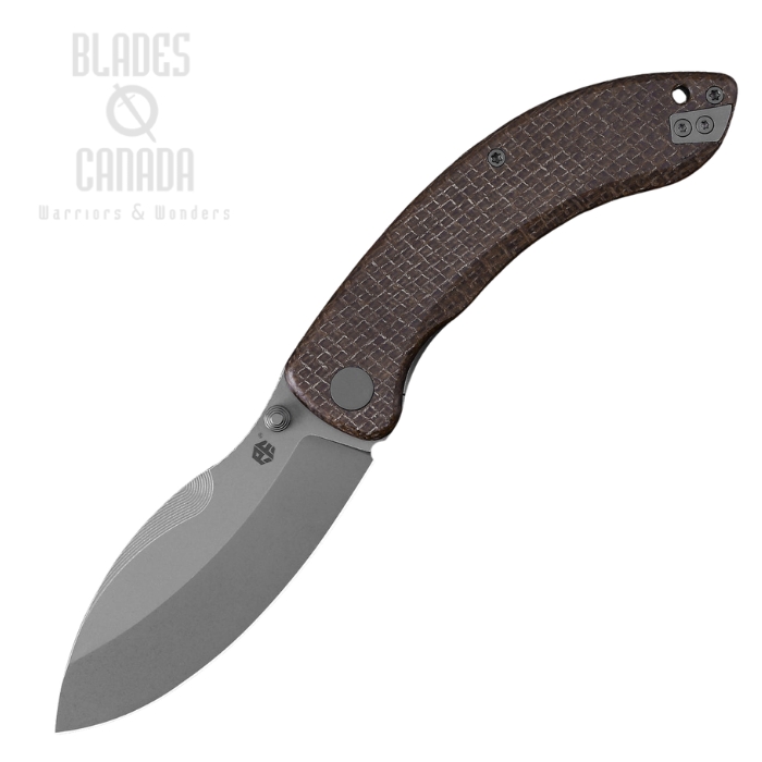 Petrified Fish Zonda Folding Knife, 14C28N Gray SW, Micarta Brown, PFB06BRMGAW (image for) Petrified Fish Zonda Folding Knife, 14C28N Gray SW, Micarta Brown, PFB06BRMGAW
