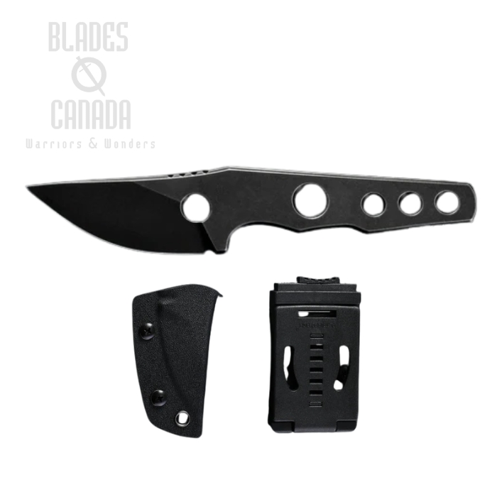 Petrified Fish Bison Fixed Blade Skeleton Knife, 14C28N Black SW, Kydex Sheath, PFE13DW (image for) Petrified Fish Bison Fixed Blade Skeleton Knife, 14C28N Black SW, Kydex Sheath, PFE13DW