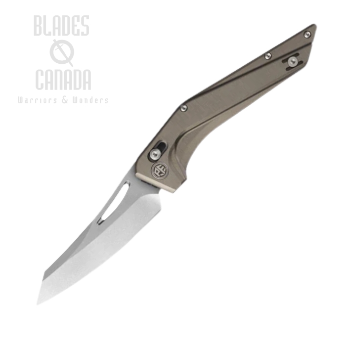 Petrified Fish Frigate Crossbar Lock Folding Knife, CPM S35VN Stonewash, Aluminum Bronze Gray, PFP15BGAW (image for) Petrified Fish Frigate Crossbar Lock Folding Knife, CPM S35VN Stonewash, Aluminum Bronze Gray, PFP15BGAW
