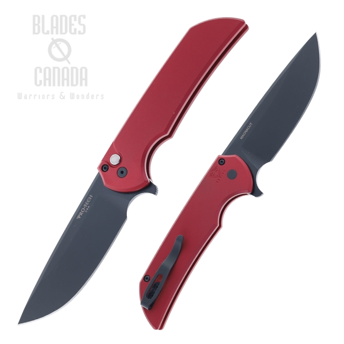 Pro-Tech Mordax Flipper Button Lock Folding Knife, Limited Edition, MagnaCut Black, Aluminum Red, MX103-LTD Red (image for) Pro-Tech Mordax Flipper Button Lock Folding Knife, Limited Edition, MagnaCut Black, Aluminum Red, MX103-LTD Red