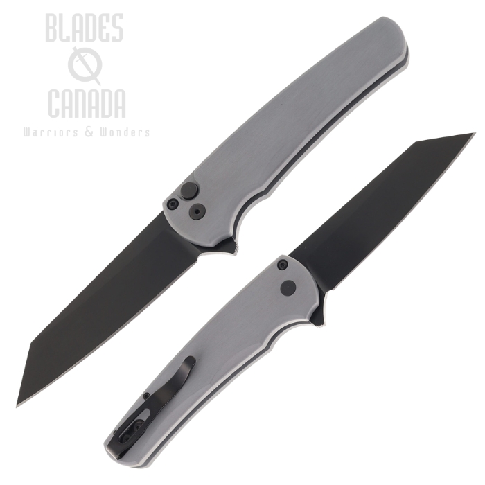 Pro-Tech Malibu Flipper Button Lock Folding Knife, MagnaCut Black, Aluminum Grey, 5403-Grey (image for) Pro-Tech Malibu Flipper Button Lock Folding Knife, MagnaCut Black, Aluminum Grey, 5403-Grey