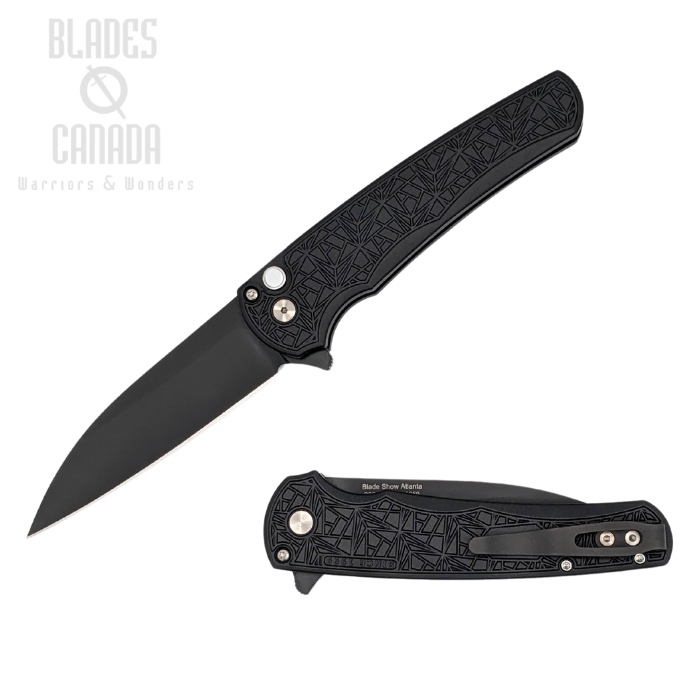 Pro-Tech Malibu Nexus Flipper Button Lock Knife, Blade Show 2024, MagnaCut Black, Aluminum Black, 24NEXUSMALIBU