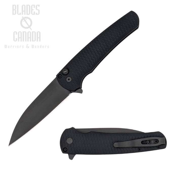 Pro-Tech Malibu Flipper Button Lock Knife, MagnaCut Black, Aluminum Black Dragon Scale, 5336-OP