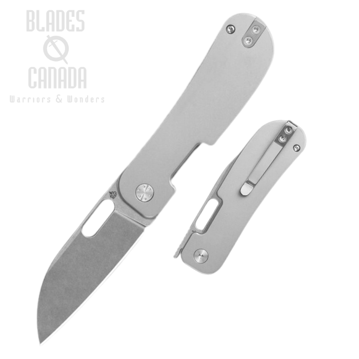 QSP Variant PE Folding Knife, 14C28N Stonewash, Titanium Bead Blast, QS154-E