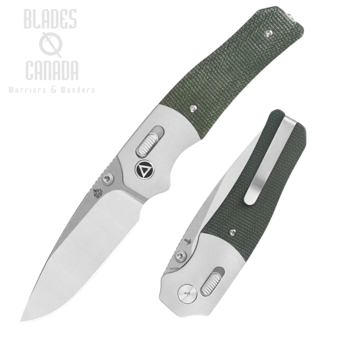 QSP Vault Glyde Lock Folding Knife, 14C28N SW/Satin, Micarta Green, QS157-B1