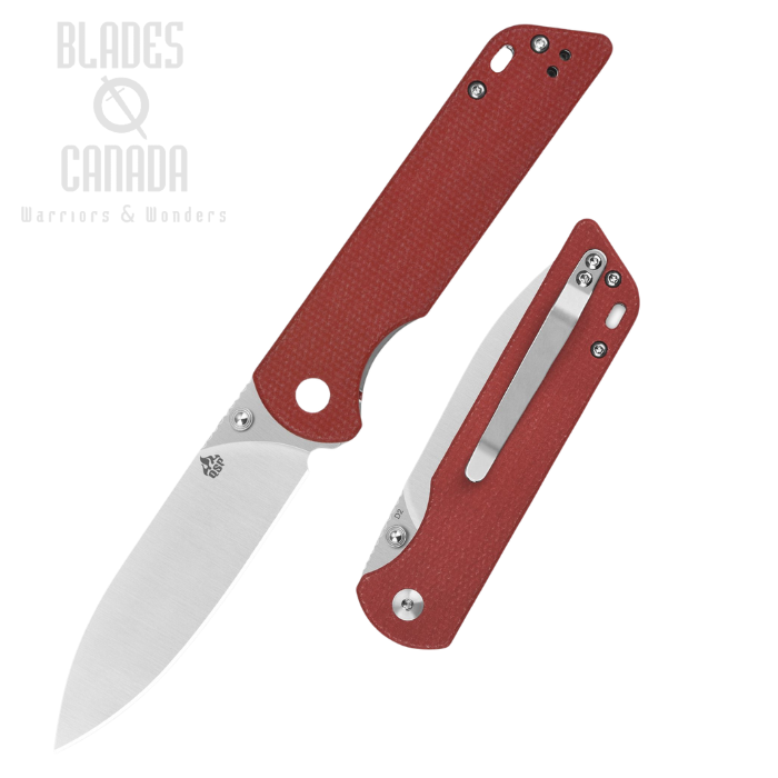 QSP Parrot V2 Folding Knife, D2 Satin, G10 Red, QS102-E