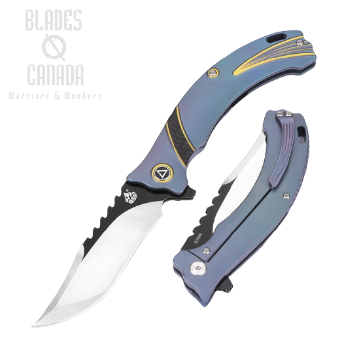 QSP Kylin Flipper Framelock Knife, CPM S35VN, Titanium, Carbon Fiber, QS119-A (image for) QSP Kylin Flipper Framelock Knife, CPM S35VN, Titanium, Carbon Fiber, QS119-A