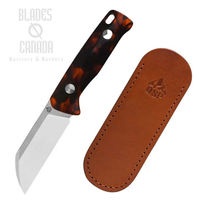 QSP Baby Penguin Fixed Blade Knife, 14C28N Steel, Resin Tortoise, QS130BP-B1 QSP Baby Penguin Fixed Blade Knife, 14C28N Steel, Resin Tortoise, QS130BP-B1
