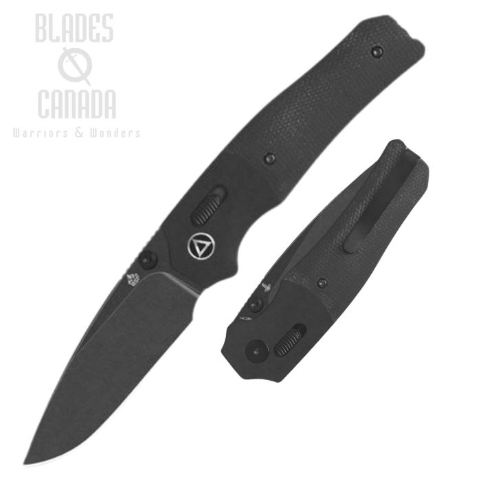 QSP Vault Glyde Lock Folding Knife, 14C28N Black SW, Micarta Black/Aluminum Black, QS157-A2
