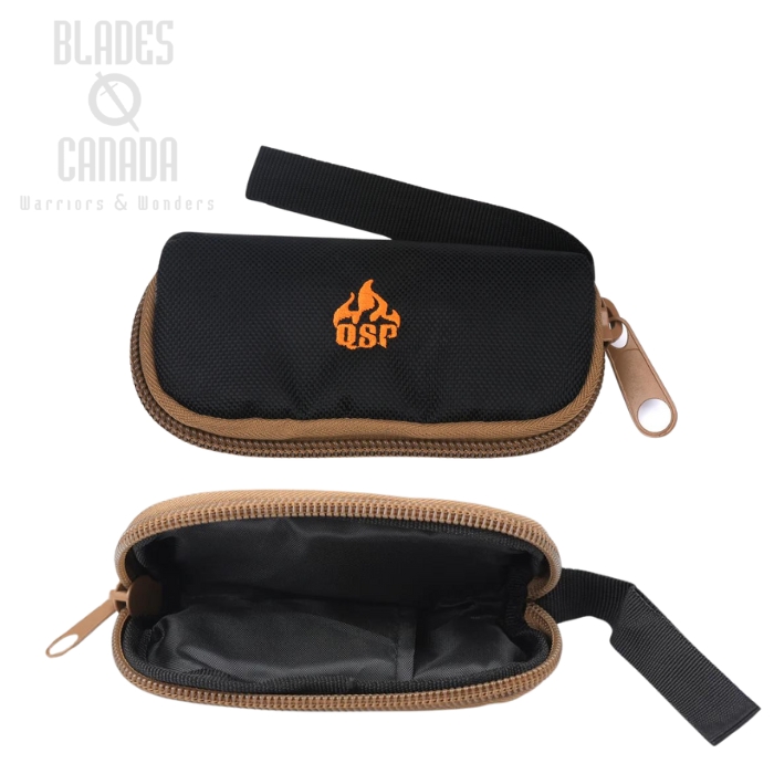 QSP Nylon Zipper Pouch, Black/Brown, QS-P001