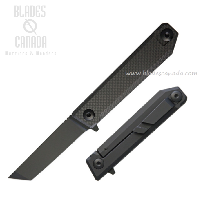 Quartermaster Arthur Fonzarelli Flipper Folding Knife, S35VN Limo Tint, Titanium/Carbon Fiber