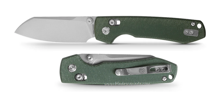 Vosteed Raccoon CB Folding Knife, 14C28N SW, Micarta Green, RCC32VWM4