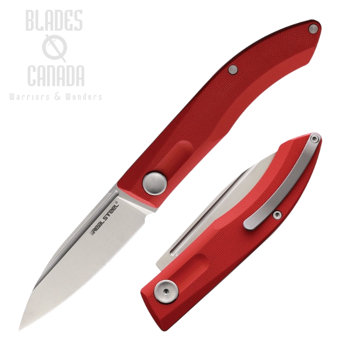 Real Steel Stella Slipjoint Folding Knife, VG10 Satin, G10 Red, RS7058