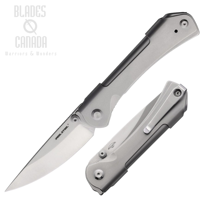 Real Steel Sylph Folding Knife, Nitro-V Satin, Stainless Satin Handle, RS7141