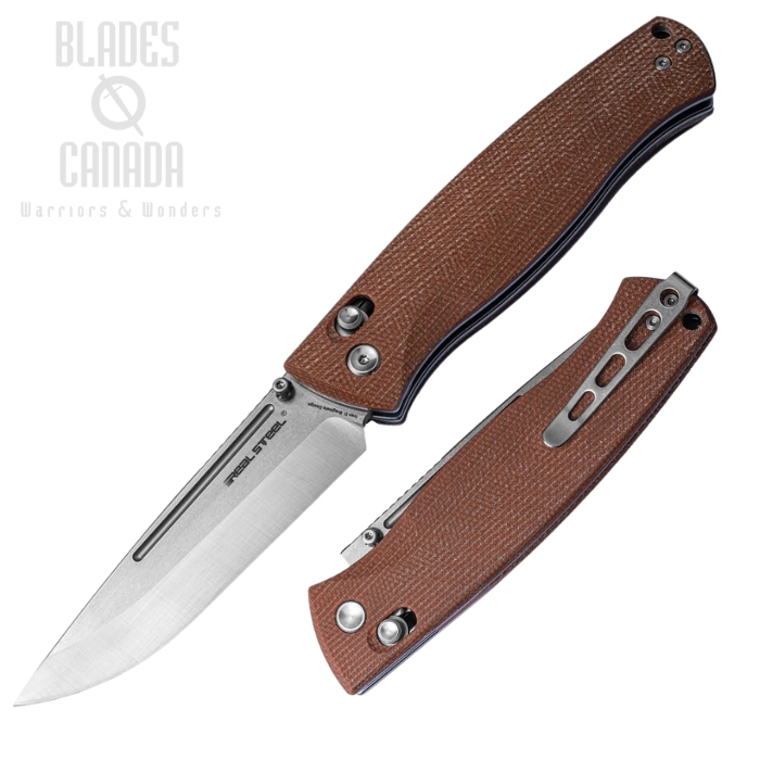 Real Steel Pathfinder Cross-Bar Lock Folding Knife, 14C28N Satin, Micarta Brown, RS7851B