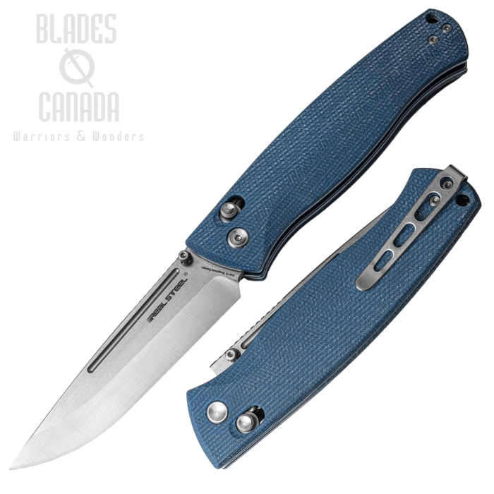 Real Steel Pathfinder Cross-Bar Lock Folding Knife, 14C28N Satin, Micarta Denim, RS7851D