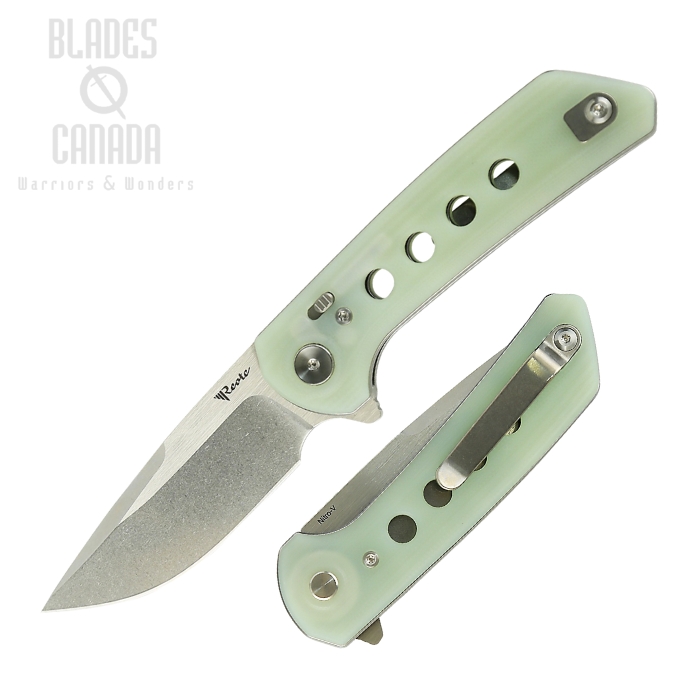 Reate PL-XF Flipper Folding Knife, Nitro-V SW, G10 Jade, REAPLXF7