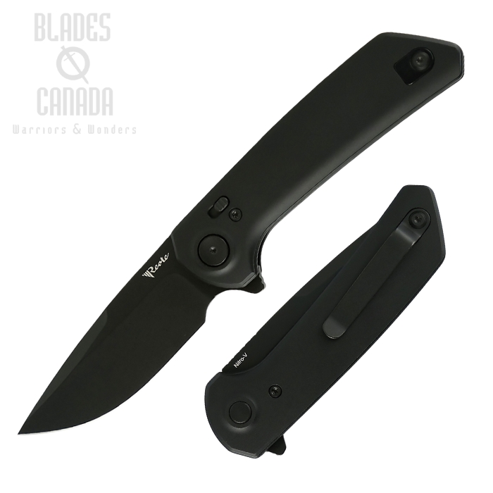 Reate PL-XF Flipper Folding Knife, Nitro-V Black, Aluminum Black, REAPLXFA3