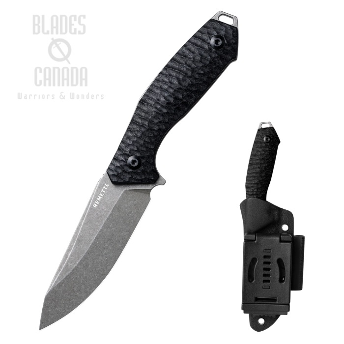 Remette RT-Allosaurus Fixed Blade Knife, D2 Stonewash, G10 Black, Kydex Sheath, RTAS-B (image for) Remette RT-Allosaurus Fixed Blade Knife, D2 Stonewash, G10 Black, Kydex Sheath, RTAS-B