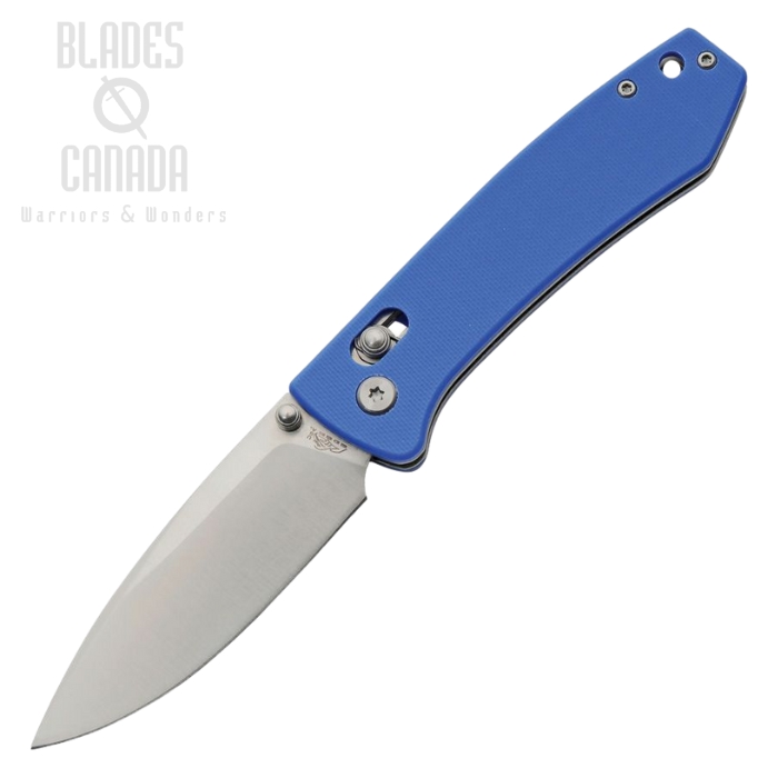 Rite Edge Rolling Lock Folding Knife, Satin Blade, G10 Blue, RUC4004BL