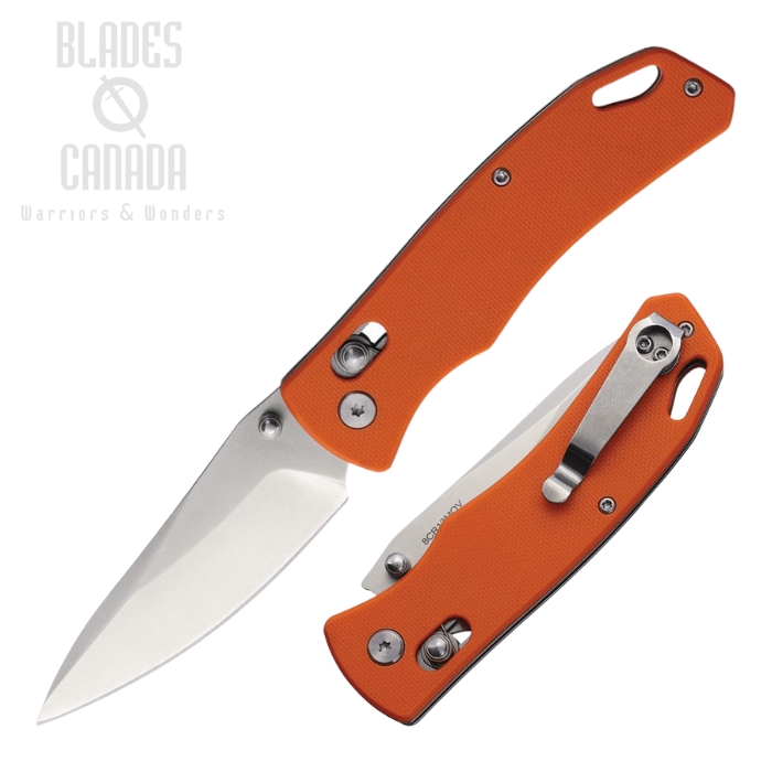 Rite Edge Rolling Lock Folding Knife, Satin Blade, G10 Orange, RUC4005