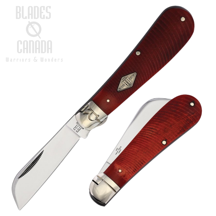 Rough Ryder Half Hawk Slipjoint Folding Knife, Stainless, Sculpted Red Bone, RR1959