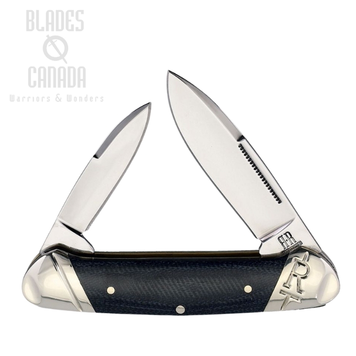 Rough Ryder Denim Canoe Slipjoint Folding Knife, Stainless, Micarta Denim, RR2184