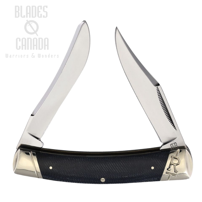 Rough Ryder Large Moose Slipjoint Folding Knife, T10 High-Speed Tool Steel, Micarta Denim, RR2185