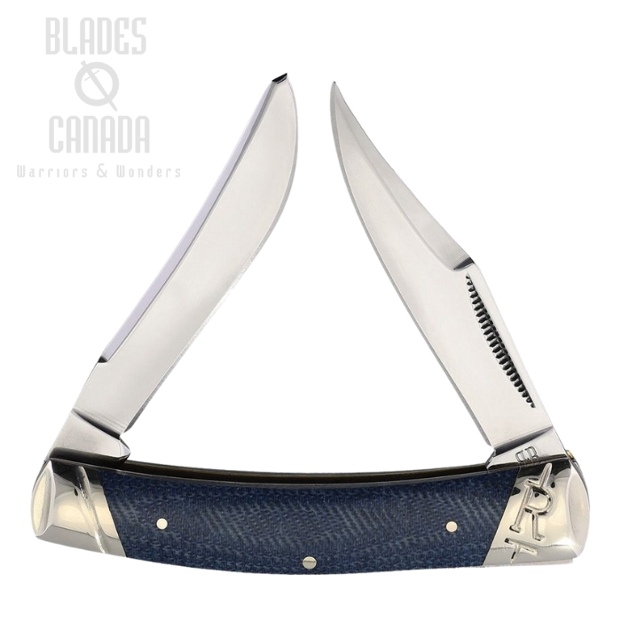 Rough Ryder Small Moose Slipjoint Folding Knife, T10 High-Speed Tool Steel, Micarta Denim, RR2190