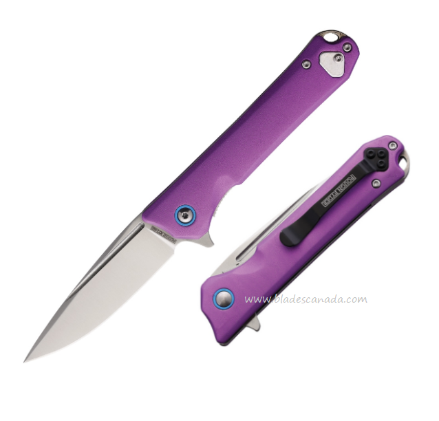 Rough Ryder Night Out Flipper Folding Knife, Stainless Satin, Aluminum Purple, RR2256