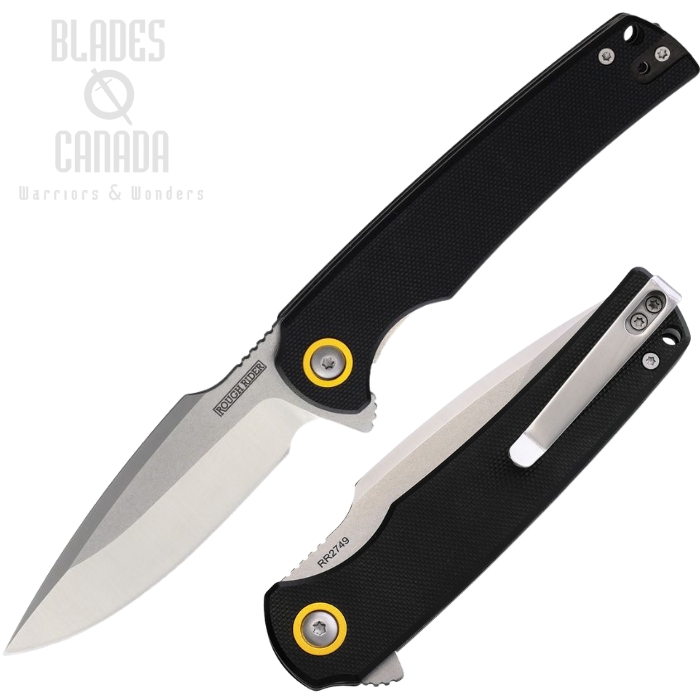 Rough Rider Flipper Folding Knife, Stainless SW/Satin, G10 Black, RR2749 (image for) Rough Rider Flipper Folding Knife, Stainless SW/Satin, G10 Black, RR2749