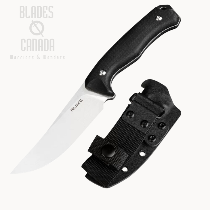 Ruike F186-MB Fixed Blade Knife, D2 Stonewash, Micarta Black, ABS Sheath, F186-MB (image for) Ruike F186-MB Fixed Blade Knife, D2 Stonewash, Micarta Black, ABS Sheath, F186-MB
