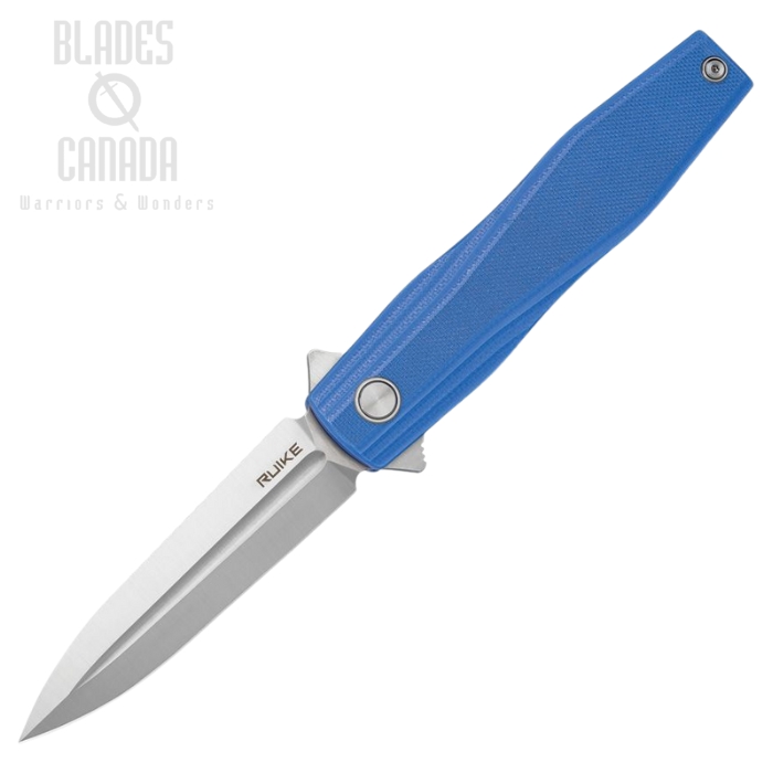 Ruike P188 Folding Knife, D2 Brushed Finish, G10 Blue, RKEP188E