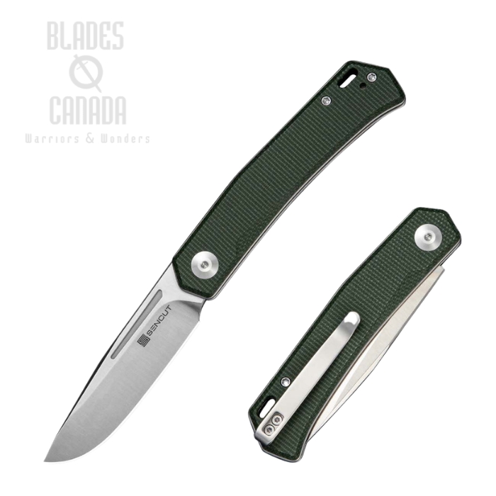 SENCUT Braxx Slipjoint Folding Knife, D2 Satin, Micarta Green, S25089-2 (image for) SENCUT Braxx Slipjoint Folding Knife, D2 Satin, Micarta Green, S25089-2