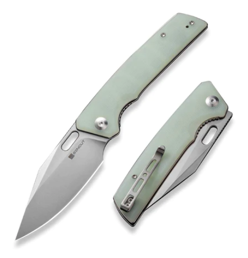 SENCUT GlideStrike Folding Knife, Satin Blade, G10 Natural, S23018-2