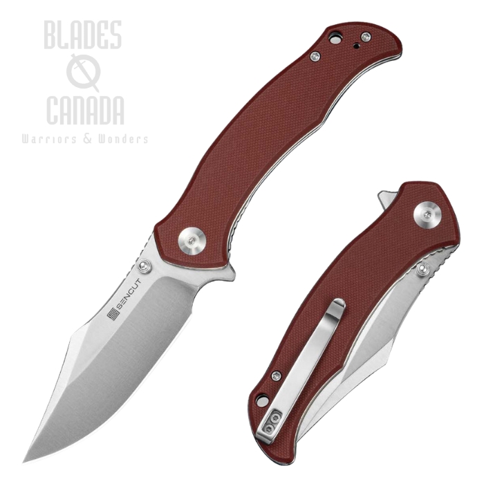 SENCUT Tauron Flipper Folding Knife, D2 Satin, G10 Burgundy, S25060-2 (image for) SENCUT Tauron Flipper Folding Knife, D2 Satin, G10 Burgundy, S25060-2